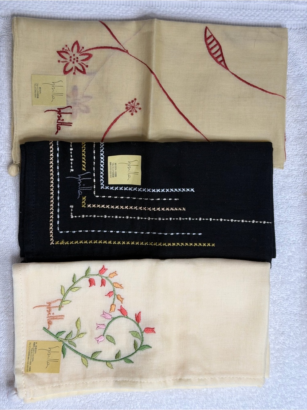 Nicole Miller Embroidered Multicolor Handkerchiefs